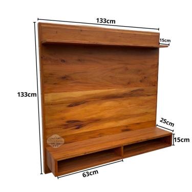 Imagem de Painel Em Madeira De Demolição 133 X 133 Com Prateleira E Nicho Peroba Rosa Sudeste Rústico