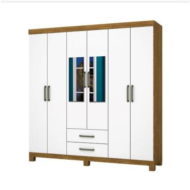 Imagem de Guarda Roupa Casal 6 Portas Carioca Móveis Freijó Branco