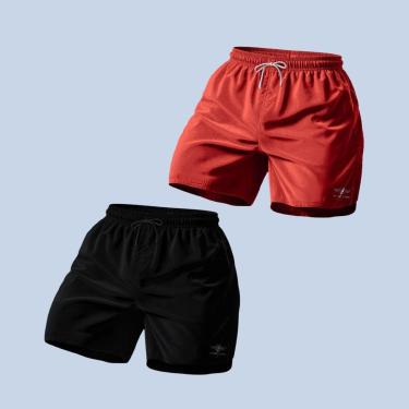 Imagem de Kit 2 Shorts Bermuda Mauricinho Masculino Praia Academia Básico Casual-Masculino