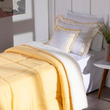 Imagem de Kit 3 Peças Coberdrom Solteiro Dupla Face Soft, 400 Fios, com Fronha e Capa de Almofada (Amarelo)