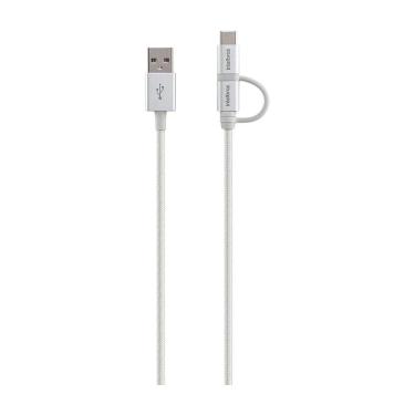 Imagem de Cabo Micro USB Nylon 1.5m Branco Intelbras
