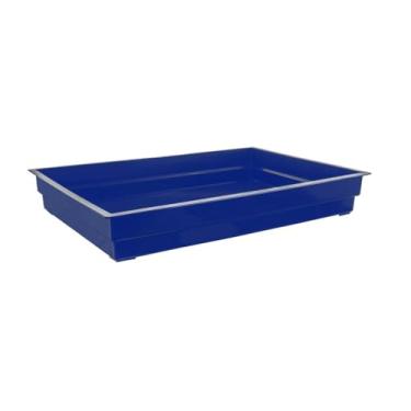 Imagem de Bandeja Plastica Grande 60x40cm Para Gaiola Viveiro Passaros Aves Coelhos Roedores(COR AZUL)