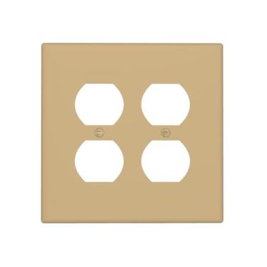 Imagem de Wmhusu Capa para interruptor de luz, marrom claro, cáqui, 2 peças, placas decorativas, placas de parede duplex, placas de interruptor e capas de tomada para banheiro, quarto, decoração de casa