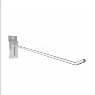 Imagem de Kit 200 Ganchos Expositores Para Painel Canaletado em Aço – Ganchos Metálicos Prata Para Loja e Organização (25cm Prata)