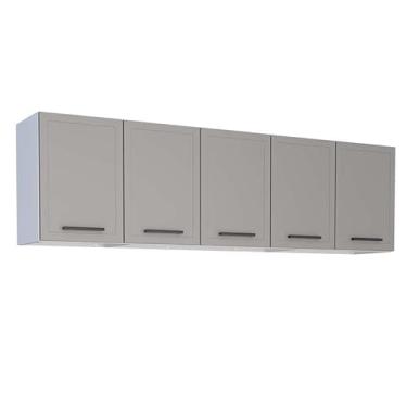 Imagem de Armário Aéreo de Cozinha 3 Portas Juno 200 Cozimax Cinza Argila