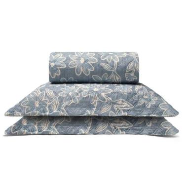 Imagem de Cobre Leito Buettner Casal Microfibra Renove Estampado Paulina 3 Peças Azul