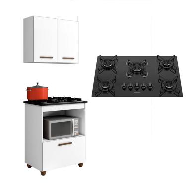 Imagem de Kit Cozinha Balcão Armário Salvia e Cooktop 5 Bocas Itatiaia