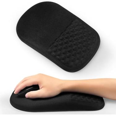 Imagem de YOWKA Mouse Pad ergonômico com suporte de pulso de espuma de memória, material respirável atualizado, base antiderrapante