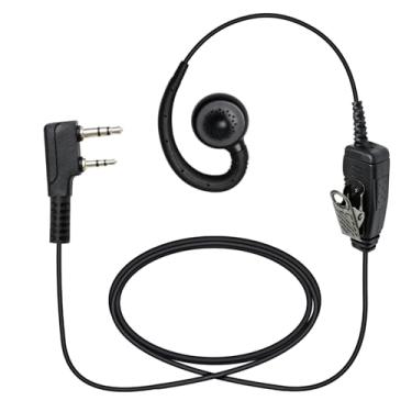 Imagem de Fone de ouvido giratório sobre a orelha com microfone K1 Uv-5r Ptt em forma de C, fone de ouvido walkie talkie de 2 pinos duplos para Kenwood Retevis Baofeng nx1300 rt22 bf 888s gmrs uv-17 rt68 rádio