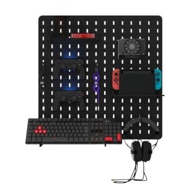 Imagem de Pegboard MDF 59x59 Organizador Painel Gamer Setup Home Office Preto