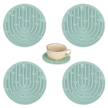 Imagem de Conjunto de 4 jogos americanos antiderrapantes de PVC premium – Tapetes de mesa espessos resistentes ao calor à prova d'água, protetores de mesa de jantar fáceis de limpar para cozinha e decoração de