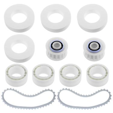 Imagem de ETERMETA Kit de acessórios de limpeza de piscina compatível com Maytronics Dolphin, inclui anéis de escalada 6101611-R4, trilhos de distribuição 9985006-R2 e rodas guia 3884997-R6 (combinação de peças