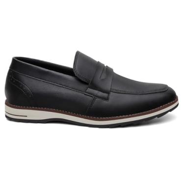 Imagem de Sapato Social Masculino Oxford Mocassim Vicerinne Preto Sem Cadarços Elegante Homem Urbano Casual Slip On (BR, Adulto, Numérico, 44)