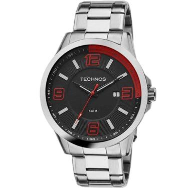 Imagem de Relógio TECHNOS Racer masculino prata 2115KLM/1R