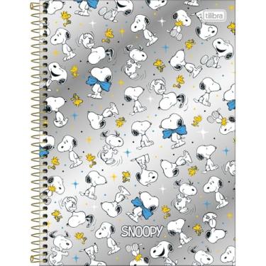 Imagem de Caderno Snoopy Cores Metalizados TILIBRA Universitário - 10 Matérias 160 Folhas (Prata)