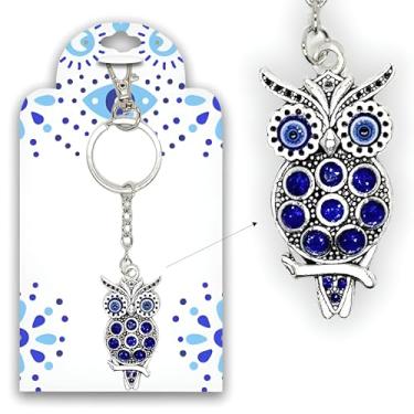Imagem de Chaveiro Lucky Owl and Evil Eye Good Luck, pingente de bolsa para boa sorte e bênção, com trava de mosquetão, ótimo presente