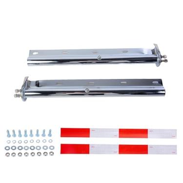 Imagem de Gancho de aba de lama com mola reta, estilo tubo redondo, espaçamento de parafuso de 3,5 cm, comprimento de 76,2 cm (pacote com 2) (cromado prata)