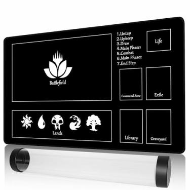 Imagem de MTG Playmat Stitched Card Game Mat for Magic The Gathering Play Mat with Storage Tube for MTG Card Game Playing