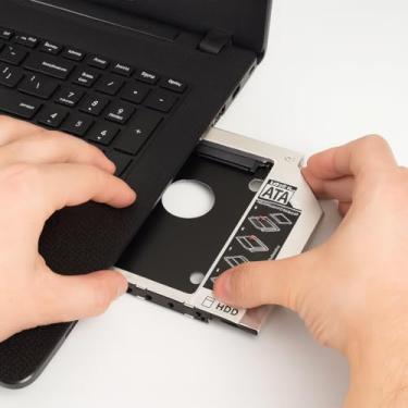 Imagem de Adaptador Caddy 9.5mm Universal para Notebook - Suporte Case Gaveta para Segundo HD ou SSD Sata 2.5" - Substitui Drive Leitor CD DVD