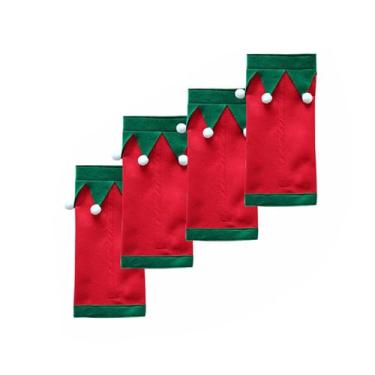 Imagem de Dynwave Conjunto de 4 peças de caneleiras natalinas para cavalos, protetores de perna confortáveis ​​e respiráveis, fáceis de vestir, acessórios para cavalos, Vermelho