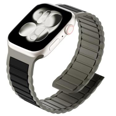 Imagem de Arctime Pulseira magnética de silicone compatível com Apple Watch de 38 mm, 40 mm, 41 mm, 42 mm, 44 mm, 45 mm, 46 mm e 49 mm, pulseira esportiva para iWatch Ultra 3, 2, 1, séries 11, 10, 9, SE, 8, 7