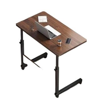 Imagem de Mesa de Computador Ajustável Portátil | Mesa de Cama e Sofá | Mesa Elevatória Multiuso com Rodízios para Notebook e Estudo(Noz preta)