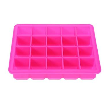 Imagem de Bandeja de gelo de silicone vermelha reutilizável para uso doméstico, coquetéis e bebidas frias