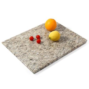 Imagem de Koville Tábua de corte de granito para cozinha, tábua de queijo grande de 40,6 x 30,5 cm, tábua de servir retangular para assar massa de charcutaria, placa de pedra natural para bancada (ornamental)