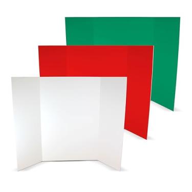 Imagem de Flipside Products 91,4 cm x 122 cm Placas de projeto de espuma vermelha, verde e branca para projetos de artesanato de Natal, eventos de férias, apresentações de três dobras para projetos escolares e