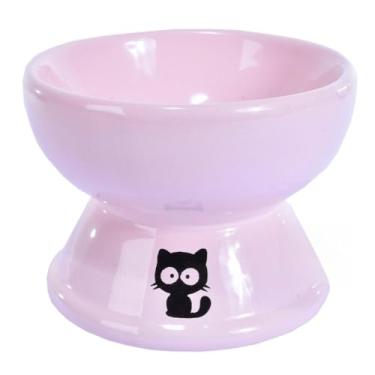 Imagem de kit 2 Comedouro Gato Luxo Bebedouro Cerâmica Função Cães Pratico Pet Orgânico(KIT 2 G/G ROSA COMED BEBEDOU)