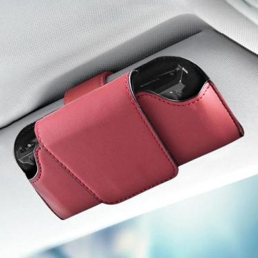Imagem de Clipe Universal Para Óculos De Sol Em Couro Para Visor De Carro Caixa 