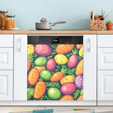 Imagem de ATTX Capa magnética de ovos de páscoa, 58,4 cm C x 66 cm A decoração da capa frontal da máquina de lavar louça, decalques de armário doméstico eletrodomésticos adesivos #48