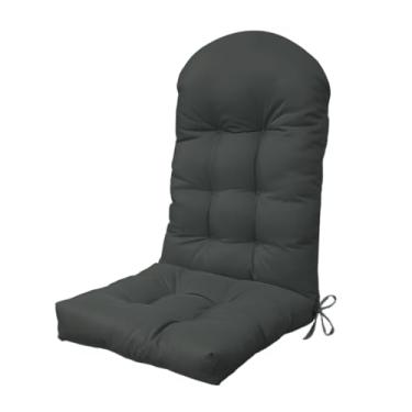 Imagem de BCKNT Almofada de cadeira Adirondack, 122 x 50 x 12 cm, almofada de cadeira de balanço engrossada ampliada com tecido à prova de respingos, suporte alto para as costas com laços