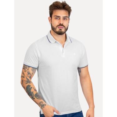 Imagem de Polo Dudalina Masculina Piquet Essentials Frisos Branca-Masculino