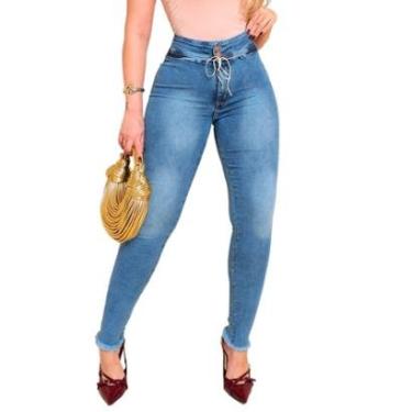 Imagem de Calça Jeans Feminina Cós Alto sem Costura na Lateral Empina Bumbum Patria Brasil-Feminino