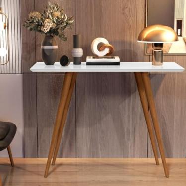 Imagem de Aparador Classic Pé Palito Madeira Retro Branco Brilho (Branco)