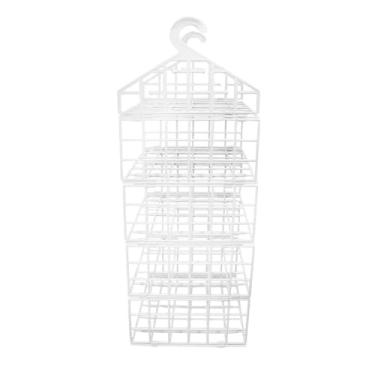 Imagem de Organizador Suspenso Dobrável de 5 Níveis, Branco, Polipropileno, 85x29x29cm, para Armário e Quarto