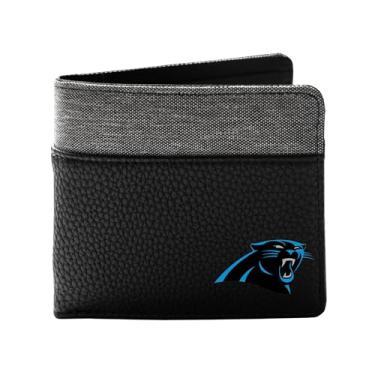 Imagem de Littlearth NFL Carolina Panthers Carteira masculina de seixo macio, cor do time, 11 cm de comprimento x 9 cm de largura