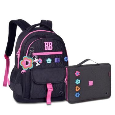 Imagem de Mochila Feminina Com Estojo Fichário Kit Juvenil Rebecca Bonbon - Clio