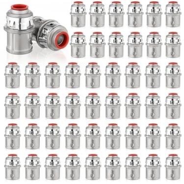 Imagem de AOKLIT 50 conectores de cabo de metal, conector de conduíte de encaixe de 3/20.3 cm, conector elétrico de zinco para cabo de aço e alumínio