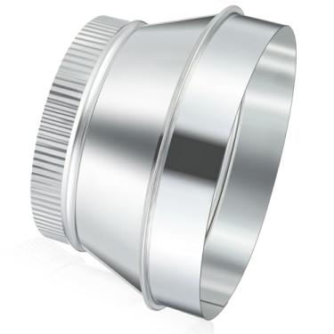 Imagem de Otoolling Redutor de duto de 20 a 15 cm, aumentador, adaptador de duto de ar de aço galvanizado, acoplamento de encaixe de conector de tubo crimpado redondo para sistemas de ventilação HVAC