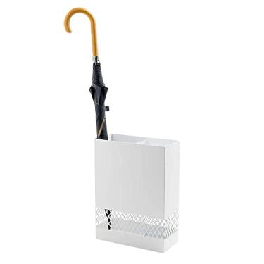 Imagem de YYBOES Suporte de guarda-chuva para corredor, suporte de guarda-chuva interno vazado, suporte de guarda-chuva de canas/caminhada, suporte de guarda-chuva portátil de secagem rápida, metal, 30 x 13 x