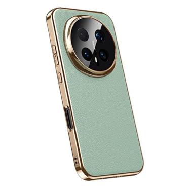 Imagem de LYJSMGZ Capa magnética para Huawei Honor Magic 8 Pro/Magic 8, capa galvanizada de couro genuíno, tudo incluído, à prova de choque, fina, fosca, verde, Majic 8