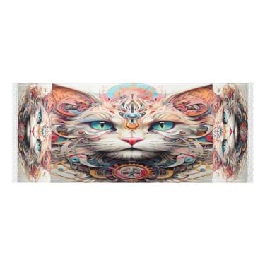 Imagem de Wassud Capas de lavadora e secadora Mecha Cat, protetor de lavadora com sacos de armazenamento, capa de geladeira à prova de poeira com bolsos para lavanderia doméstica, cozinha, 120 x 55 cm