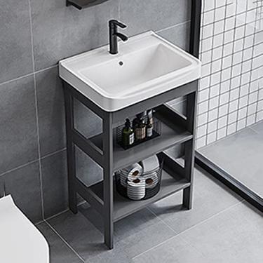 Imagem de Pia de banheiro pia de cerâmica console pia de cozinha pia de lavanderia independente pia de porcelana vaso retangular