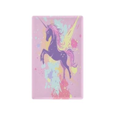 Imagem de Wassud Placa de cobertura para interruptor de luz, capa decorativa de cavalo arco-íris, placa de parede para tomadas elétricas em branco 11 x 6 cm