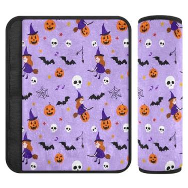 Imagem de Burbuja Capa para cinto de segurança de carro Cute Witches Protetor de cinto de segurança de carro macio confortável para alça de ombro de assento, 1 par médio