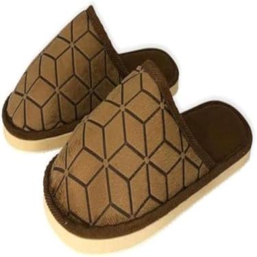 Imagem de Pantufa Masculina Macia Estampada Marrom 42/43