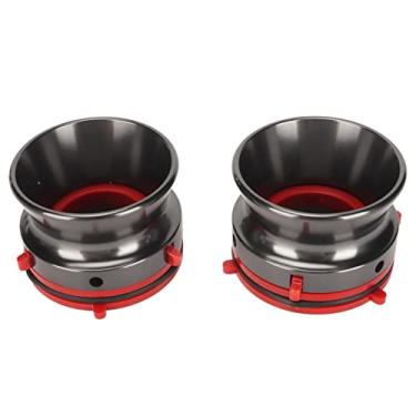 Imagem de Grcfumo 1 par de adaptadores de hub Nab, adaptador de conexão para carretel, adaptador de hub de liga de alumínio, adequado para todos os tipos de gravadores de fita de carretel a (Cinza)