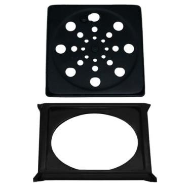 Imagem de Tampa Ralo e Porta Grelha Quadrado 10cm Abre/ Fecha - PRETO - Montelar